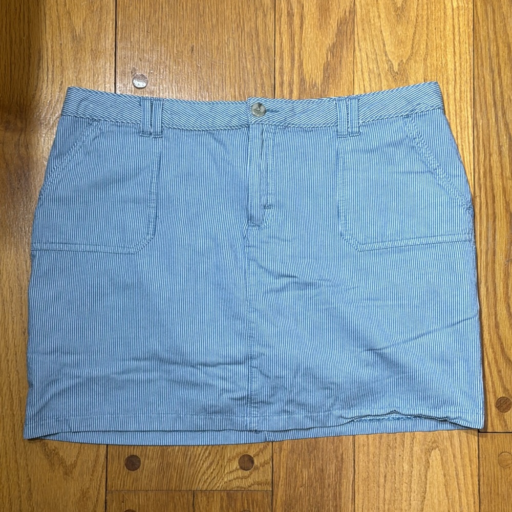Riders by Lee Womens 16 Blue White Stripe Mid-rise Skort with Pockets